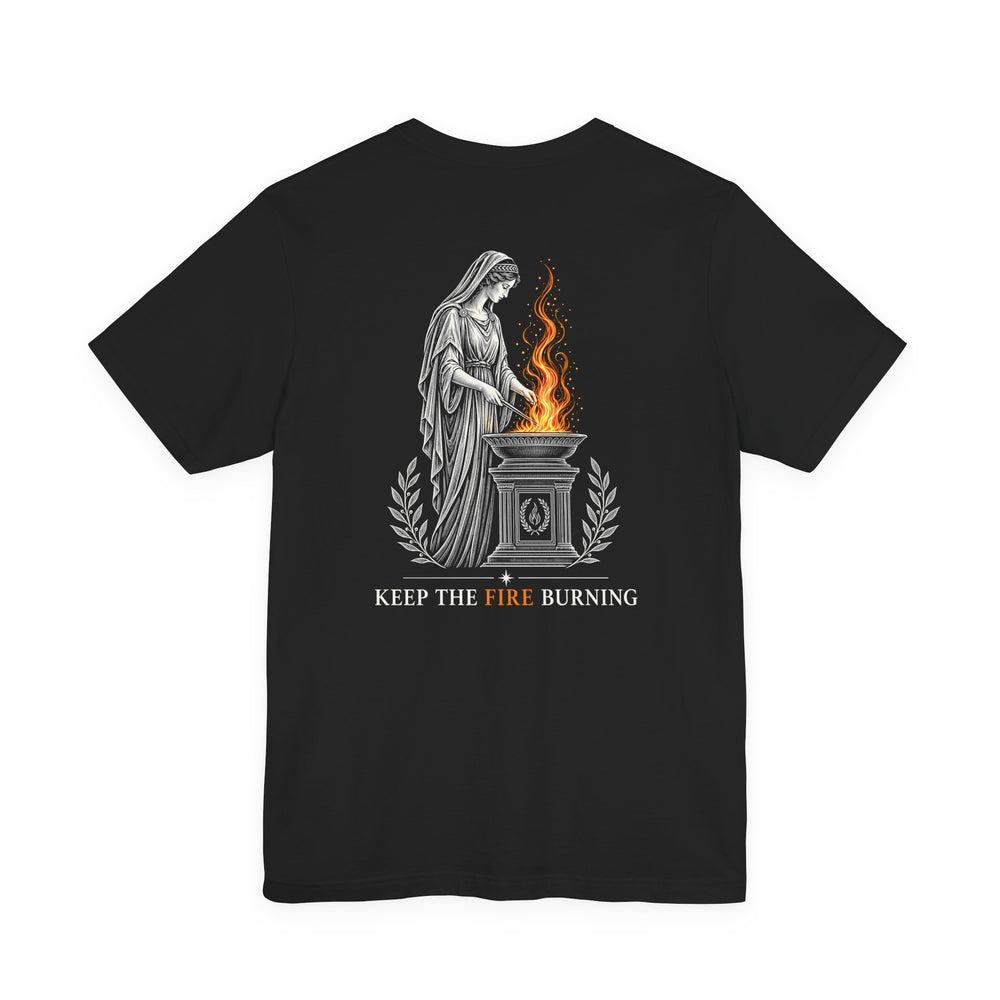 Keep the Fire Burning – Vestal Flame | T-Shirt (Back Print)