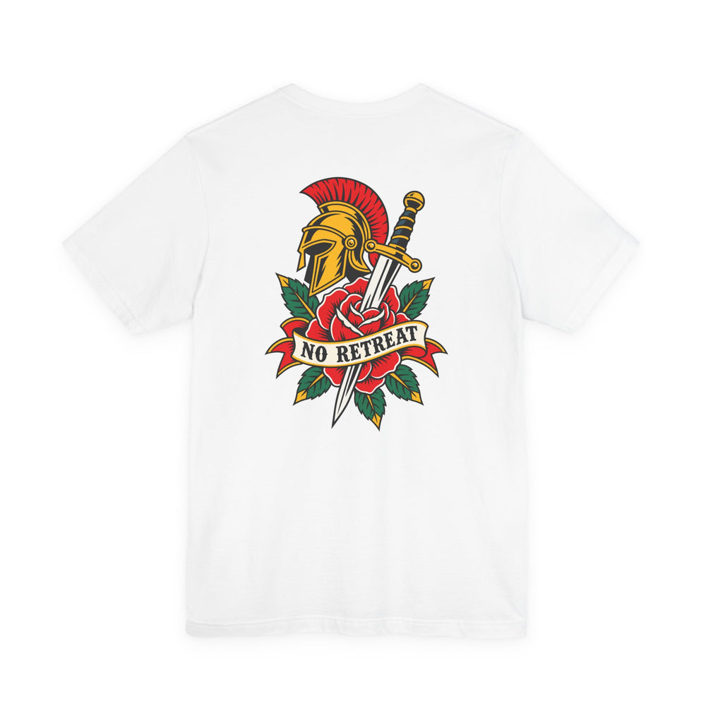 No Retreat – Old-School Tattoo | T-Shirt (Back Print)